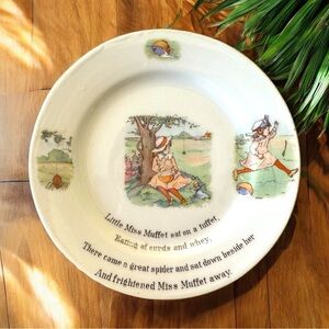 VINTAGE Little Miss Muffet Nursery Rhyme Plate - Classic Children’s Illustration